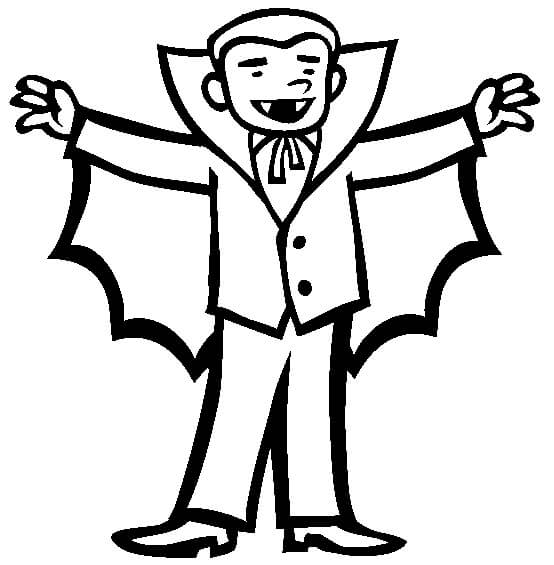 Dibujo de Dibujo de Drácula para Colorear y Imprimir