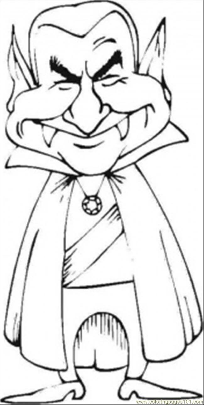 Dibujo de Dibujo Drácula Lindo para Colorear y Imprimir