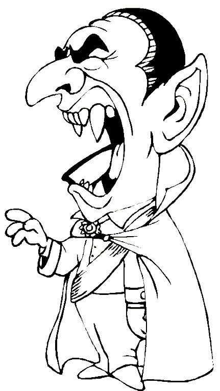 Dibujo de Drácula Bostezando para Colorear y Imprimir