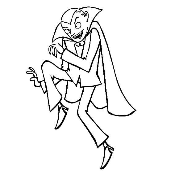 Dibujo de Drácula Camina Suavemente para Colorear y Imprimir