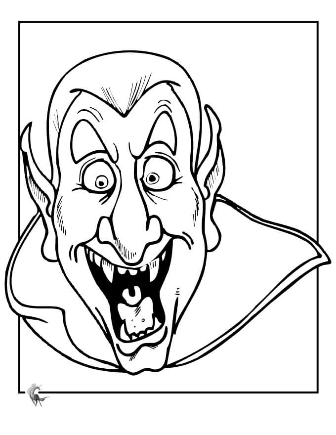 Dibujo de Drácula de Halloween para Colorear y Imprimir