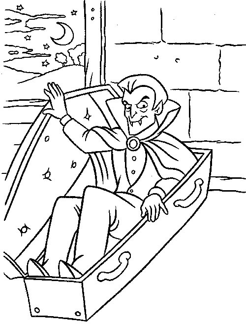 Dibujo de Drácula Despierta para Colorear y Imprimir