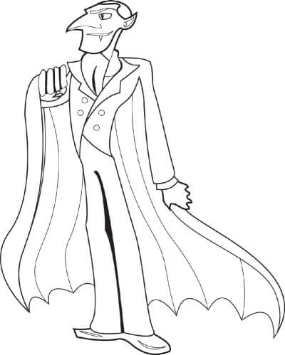 Dibujo de Drácula En Halloween para Colorear y Imprimir