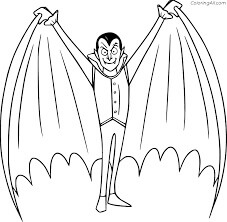 Dibujo de Drácula Preparado para Volar para Colorear y Imprimir