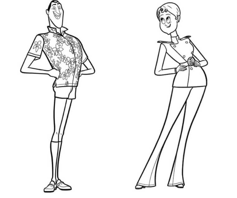 Dibujo de Drácula y Ericka para Colorear y Imprimir