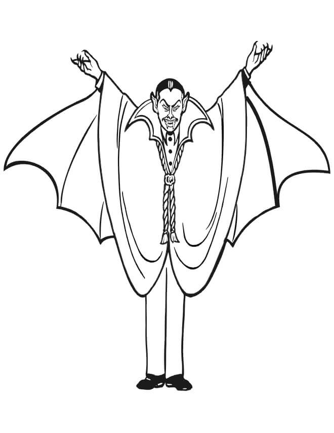 Dibujo de Hermoso Drácula para Colorear y Imprimir