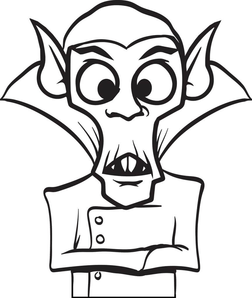 Dibujo de Viejo Drácula para Colorear y Imprimir