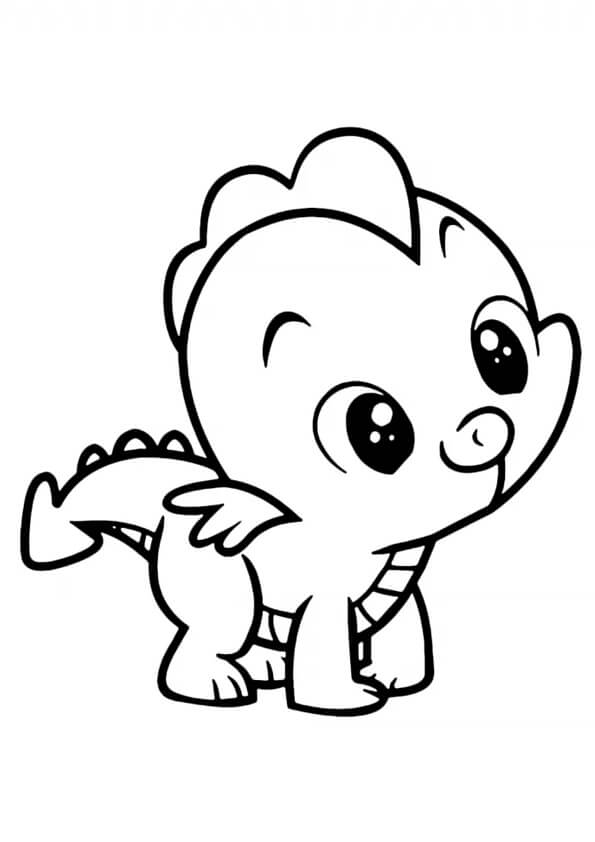 Dibujo Bebe Dragon Kawaii Para Colorear