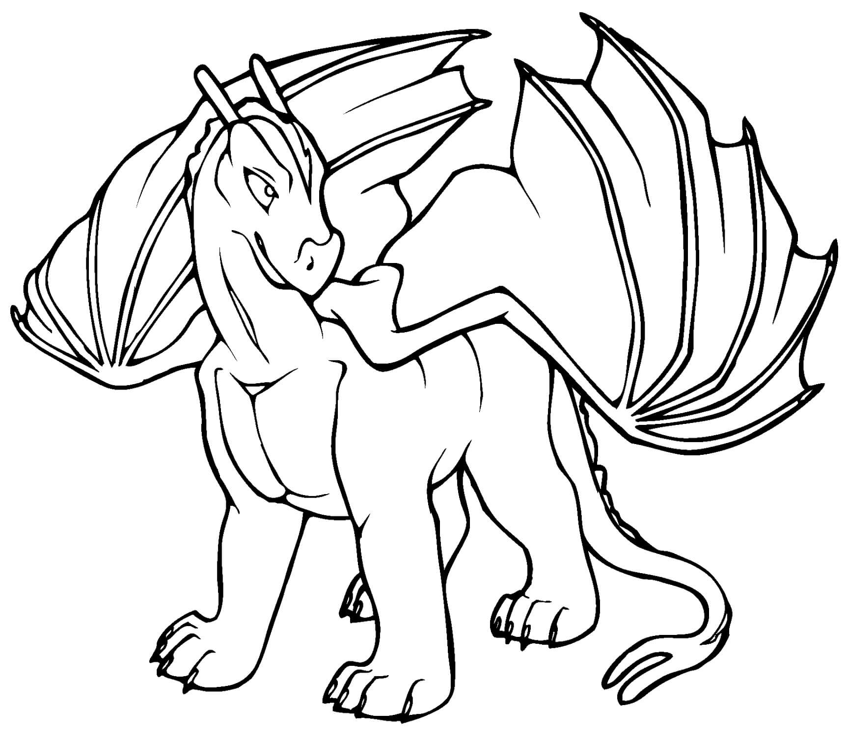 Dibujo Bonito Dragon Para Colorear