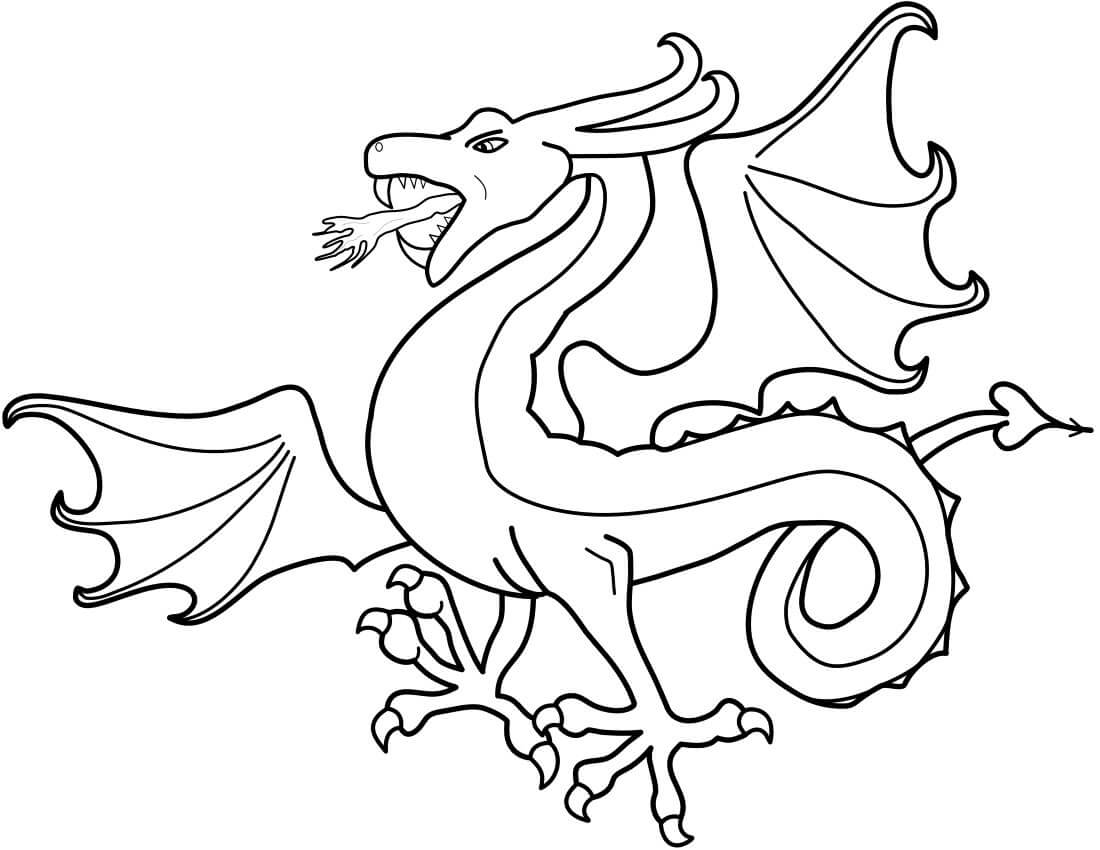Dibujo Dragon Asombroso Para Colorear