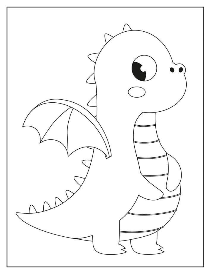 Dibujo Dragon Bebe Mas Lindo Para Colorear