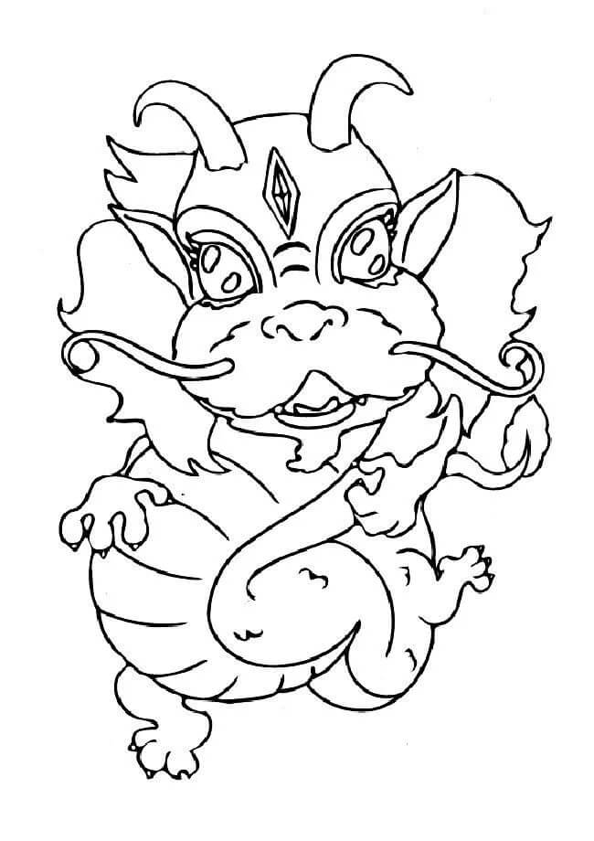 Dibujo Dragon Chino Para Colorear