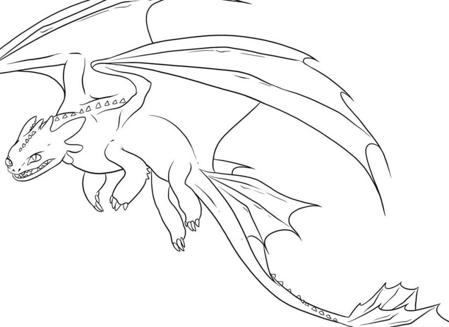 Dibujo Dragon De Dibujos Animados Volando Para Colorear