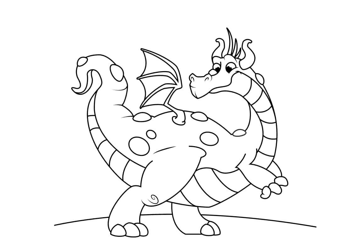 Dibujo Dragon Divertido Para Colorear