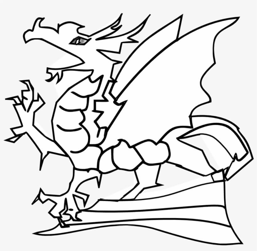 Dibujo Dragon Facil Para Colorear