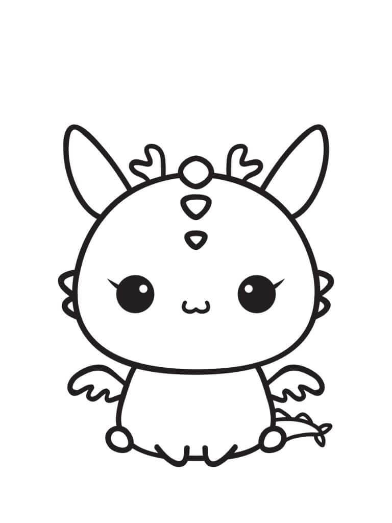 Dibujo Dragon Kawaii Para Colorear