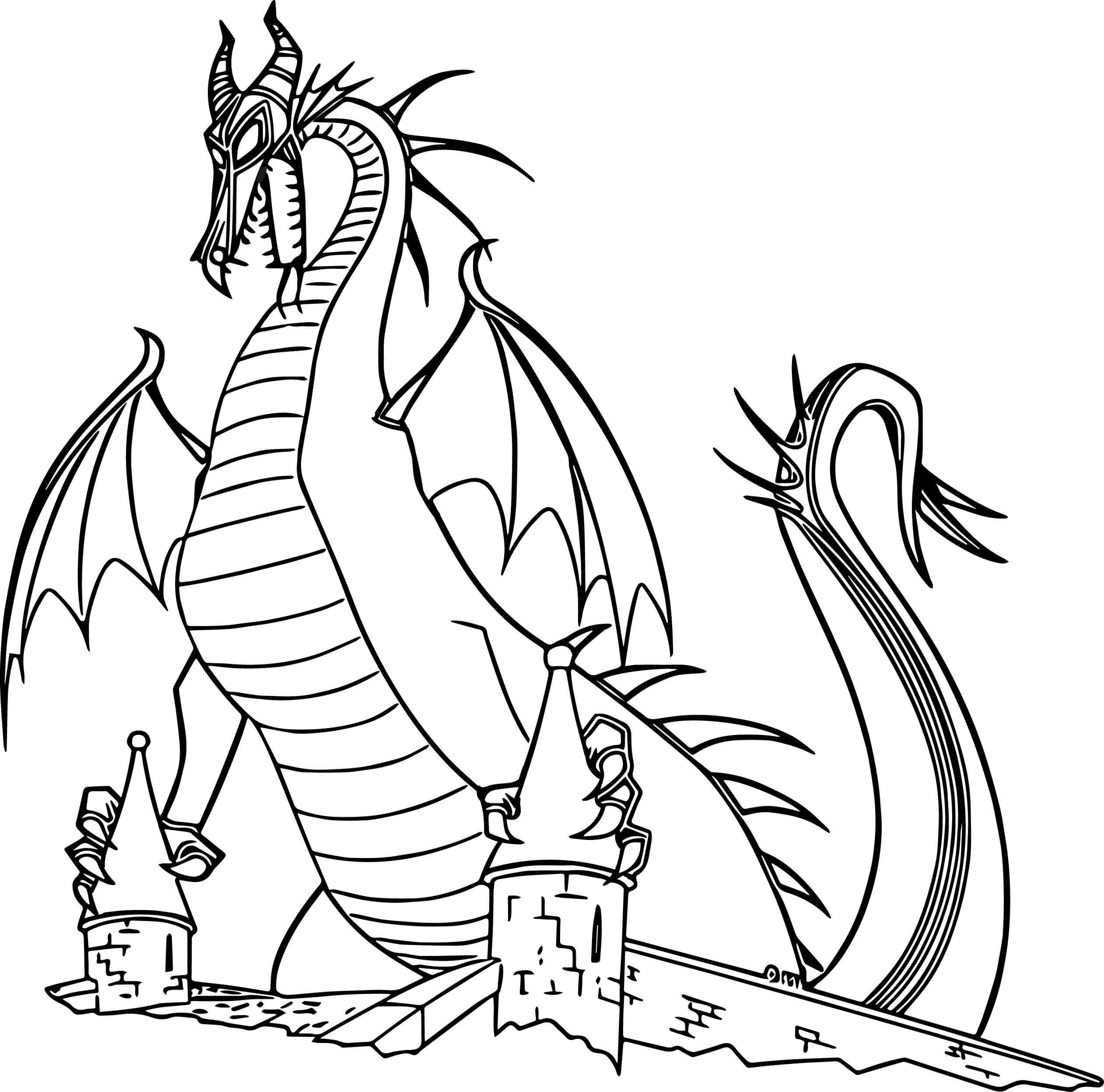 Dibujo Dragon Monstruo Para Colorear