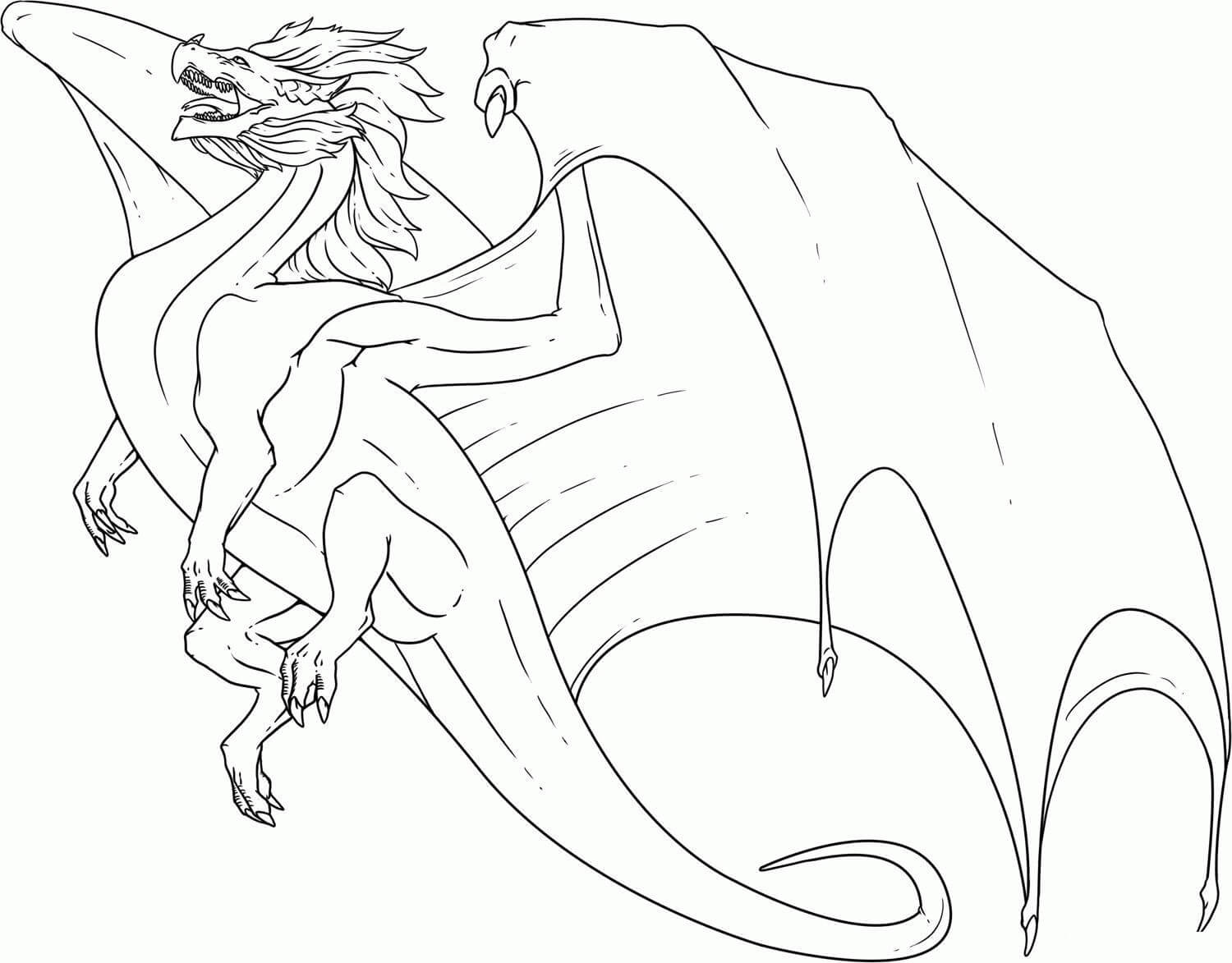 Dibujo Gran Dragon Para Colorear