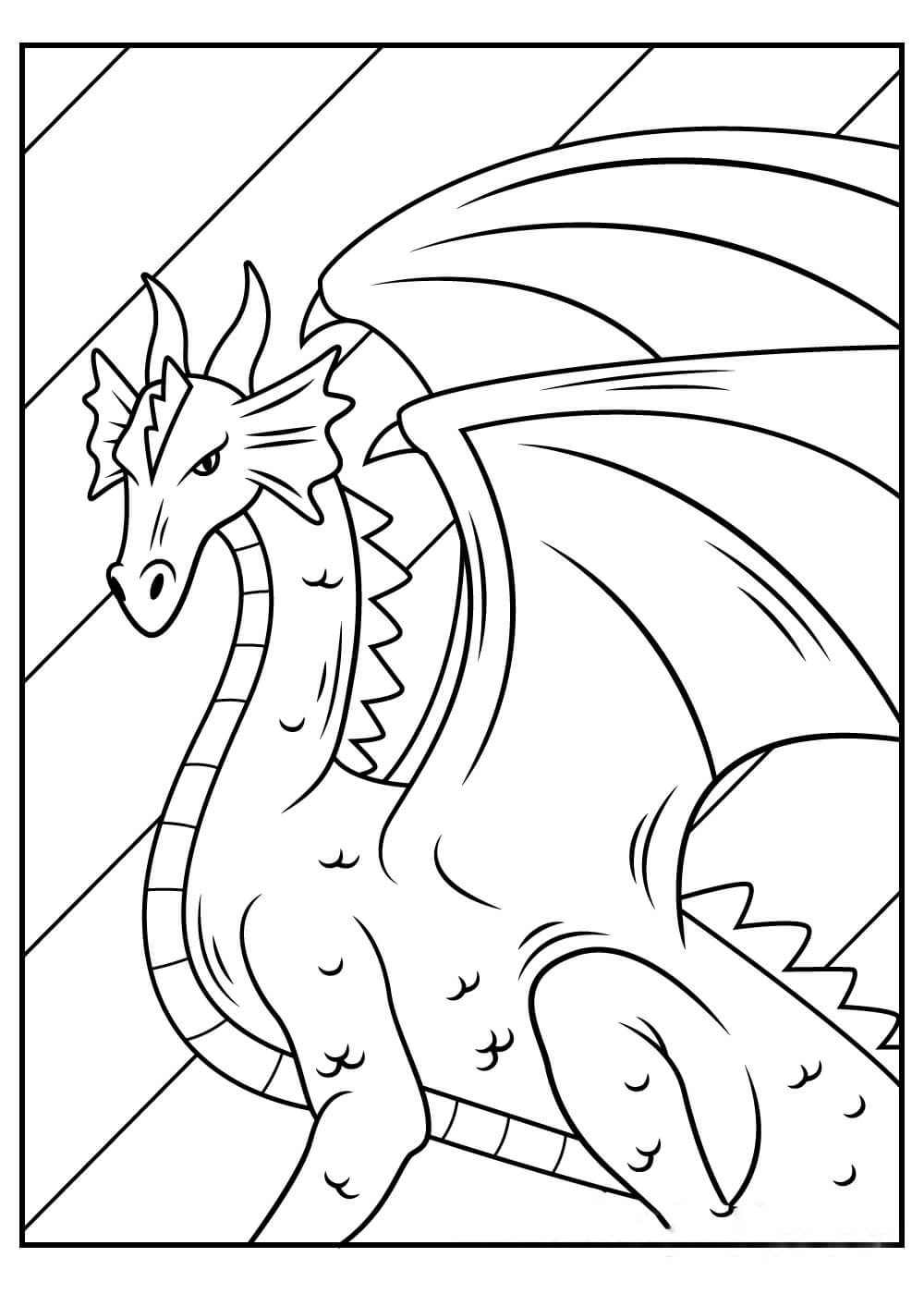 Dibujo Retrato De Dragon Para Colorear