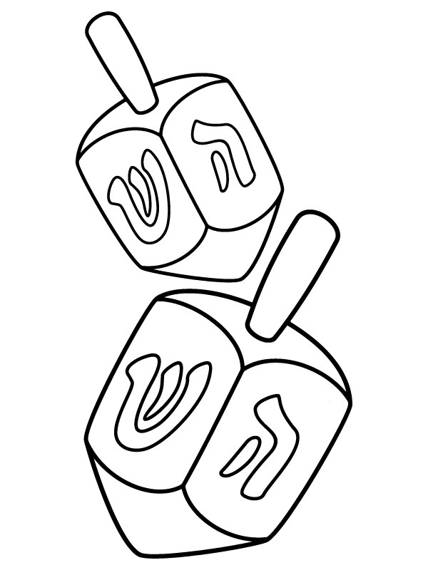 Dibujo de Dreidel And Jewish Tradition Coloring Pagepng para Colorear y Imprimir