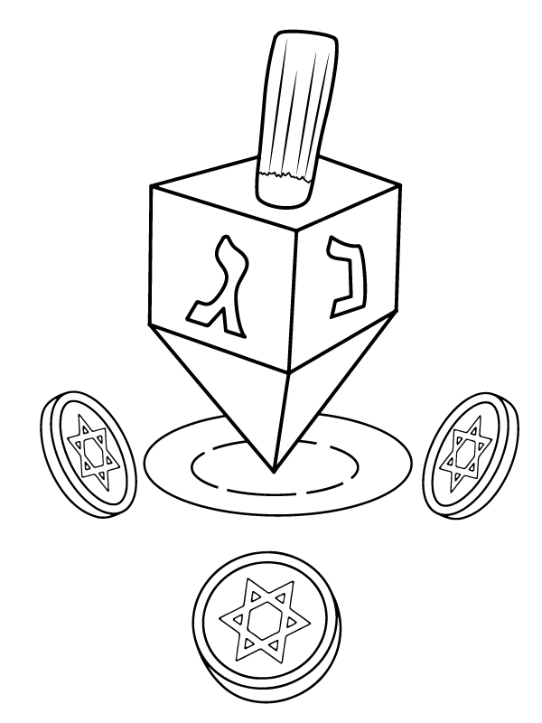 Dibujo de Dreidel Coloring Pagepng para Colorear y Imprimir