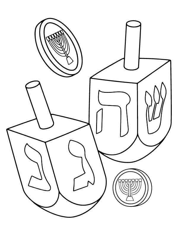 Dibujo de Dreidel Game Coloring Pagepng para Colorear y Imprimir