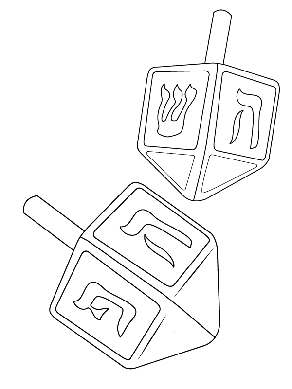 Dibujo de Dreidel Spin Coloring Pagepng para Colorear y Imprimir