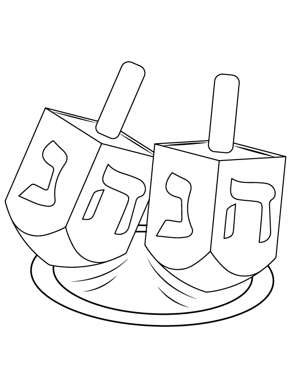Dibujo de Dreidel Spin Game Coloring Pagepng para Colorear y Imprimir