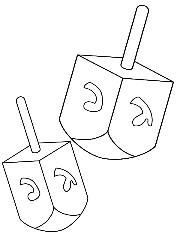 Dibujo de Free Printable Dreidel Craft Coloring Pagepng para Colorear y Imprimir