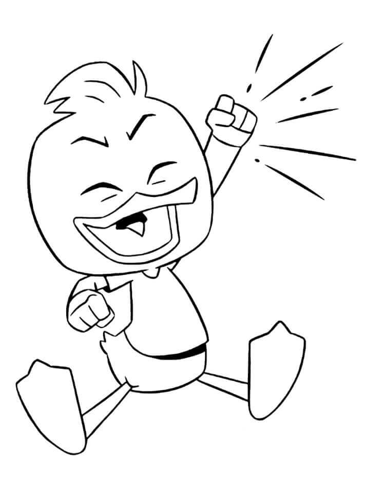 Dibujo de Contento Dewey Duck de Ducktales para Colorear y Imprimir