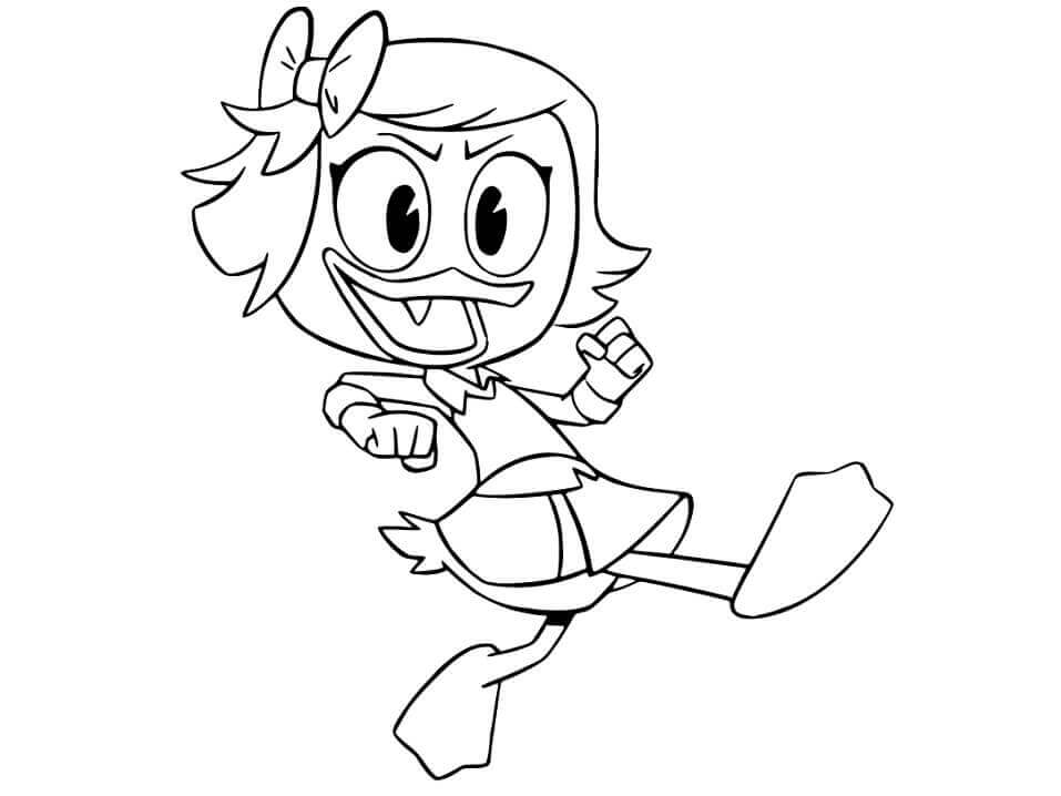 Dibujo de Divertida Webby Vanderquack de Ducktales para Colorear y Imprimir