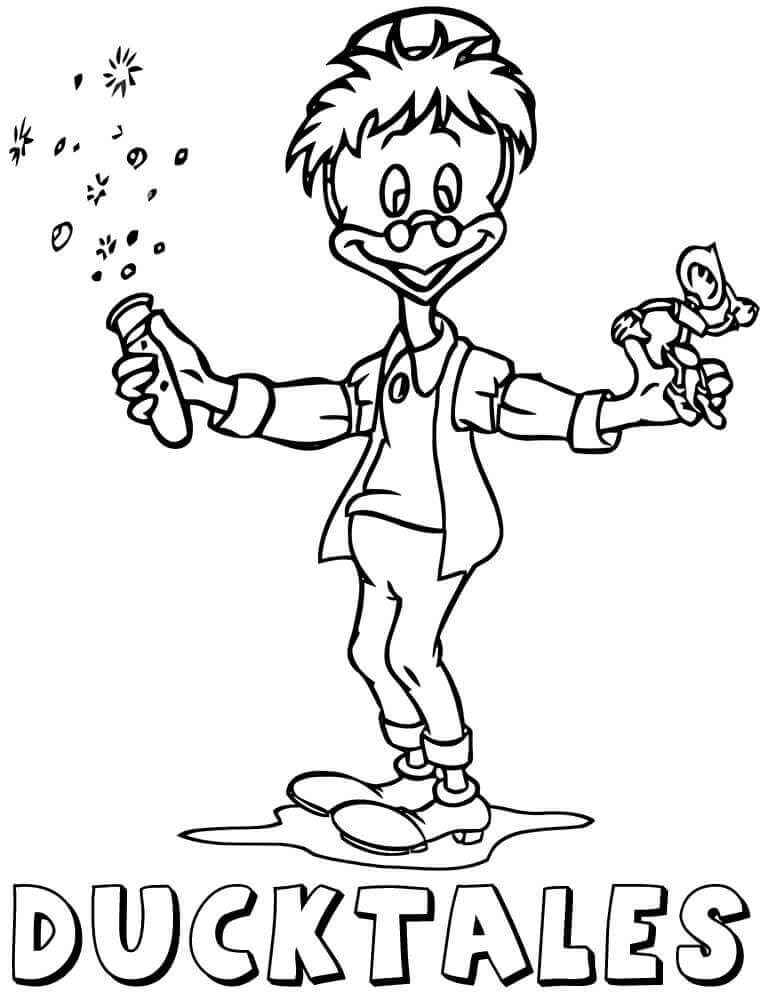 Dibujo de Gyro Gearloose de Ducktales para Colorear y Imprimir