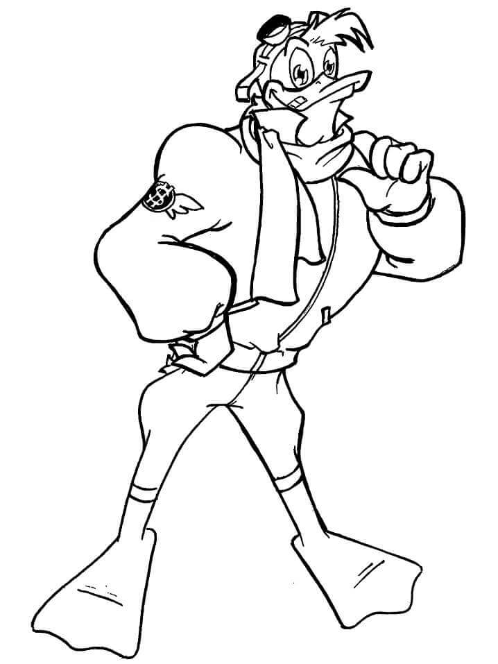 Dibujo de Launchpad Mcquack de Ducktales para Colorear y Imprimir