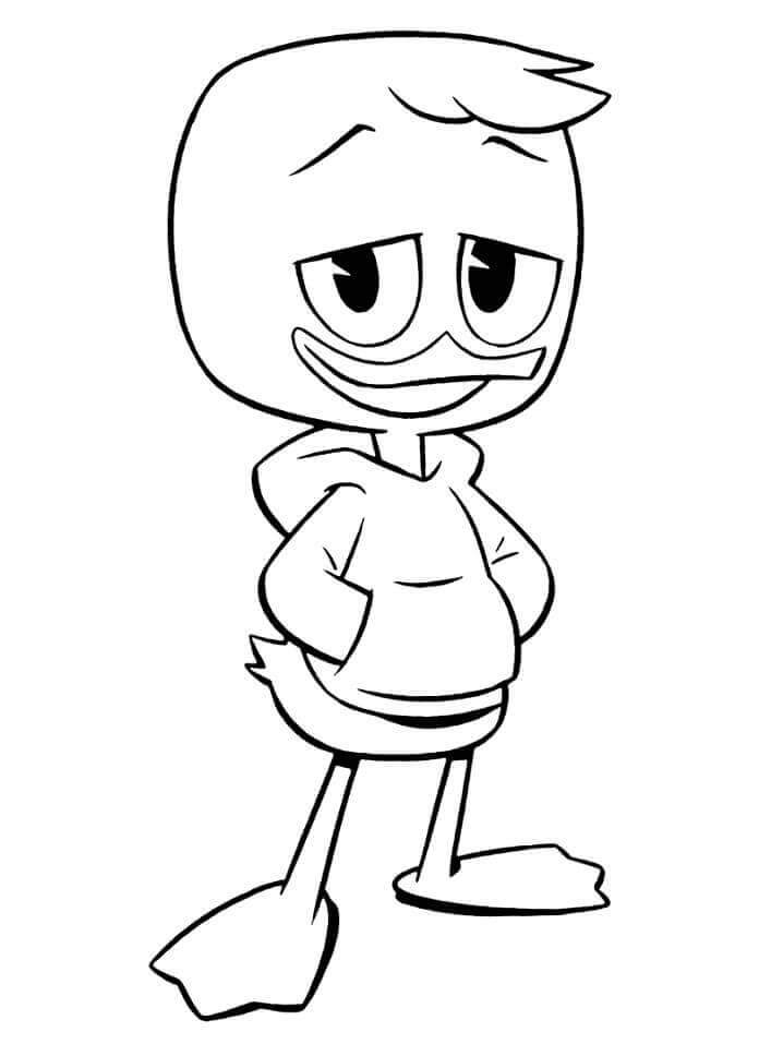 Dibujo de Louie Duck de Ducktales para Colorear y Imprimir