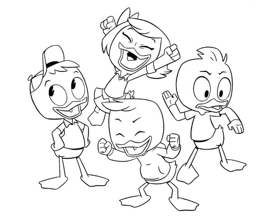 Dibujo de Patitos de Ducktales para Colorear y Imprimir