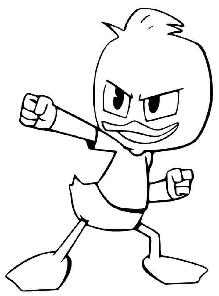 Dibujo de Pato Dewey de Ducktales para Colorear y Imprimir