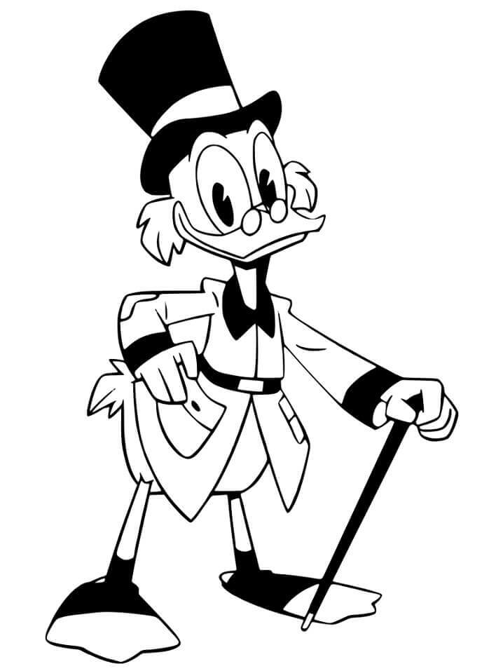 Dibujo de Scrooge Mcduck de Ducktales para Colorear y Imprimir