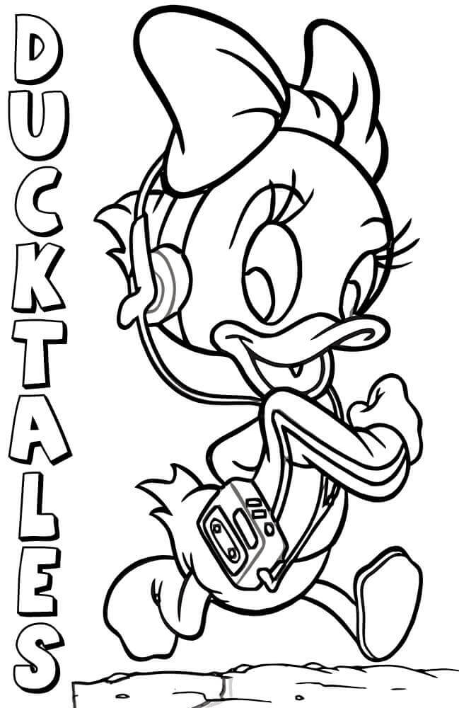 Dibujo de Webby Vanderquack En Ducktales para Colorear y Imprimir