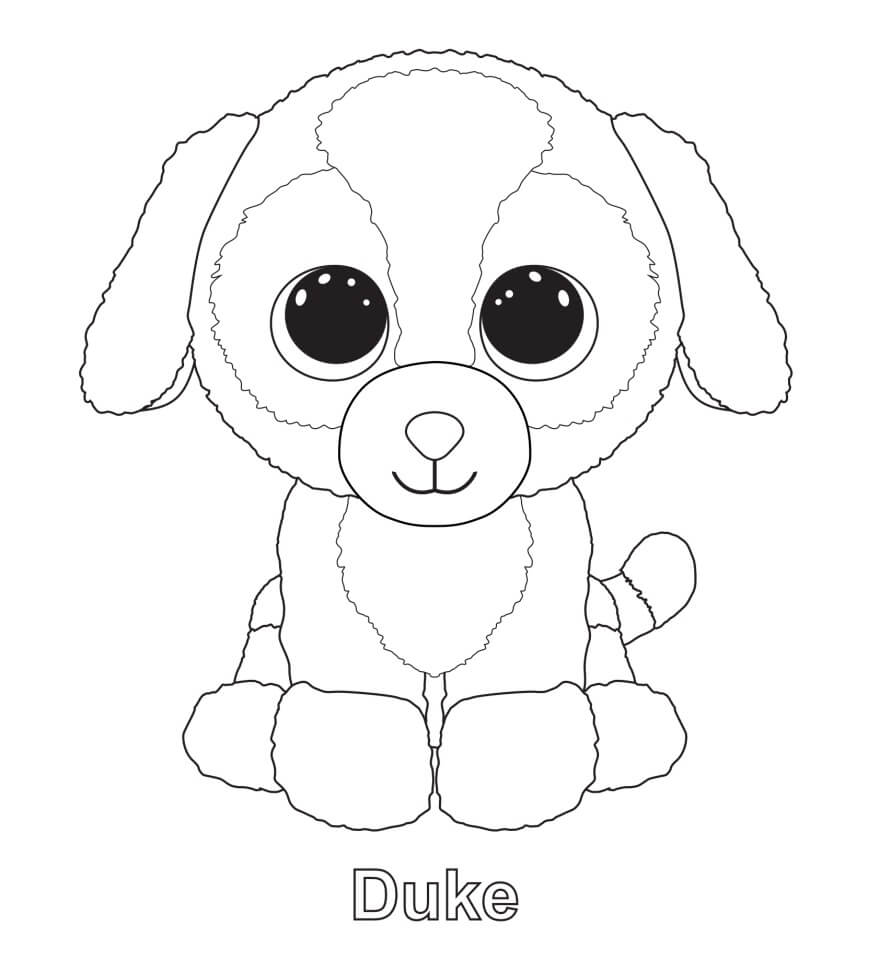 Dibujo de Duke Beanie Boo para Colorear y Imprimir