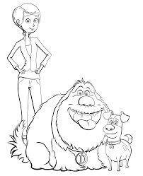 Dibujo de Duke Max y Katie Sonriendo para Colorear y Imprimir