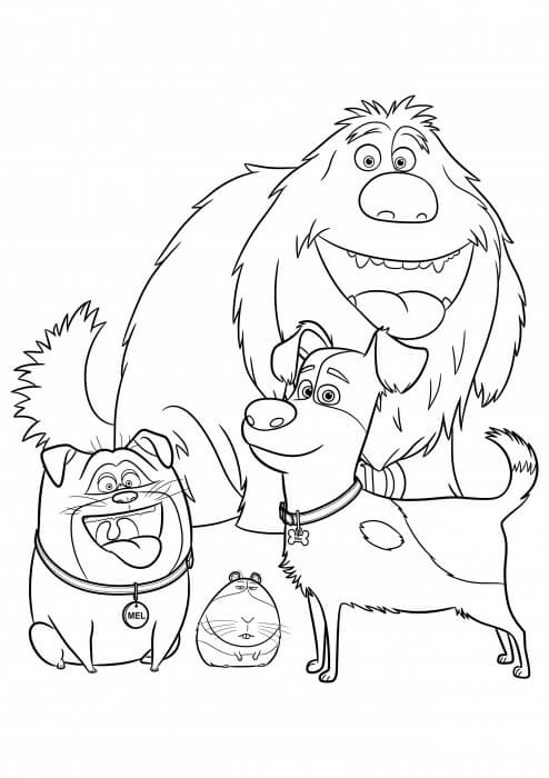 Dibujo de Duke y Amigos para Colorear y Imprimir