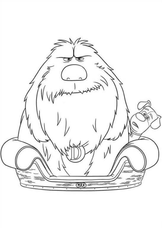 Dibujo de Duque Con Max Lindo para Colorear y Imprimir