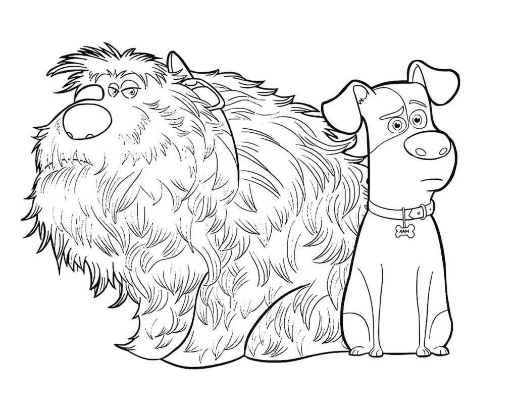 Dibujo de Max y Duke Juntos En Su Casa o para Colorear y Imprimir