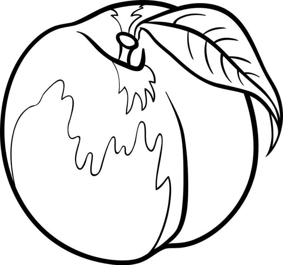 dibujo fruta melocoton para colorear