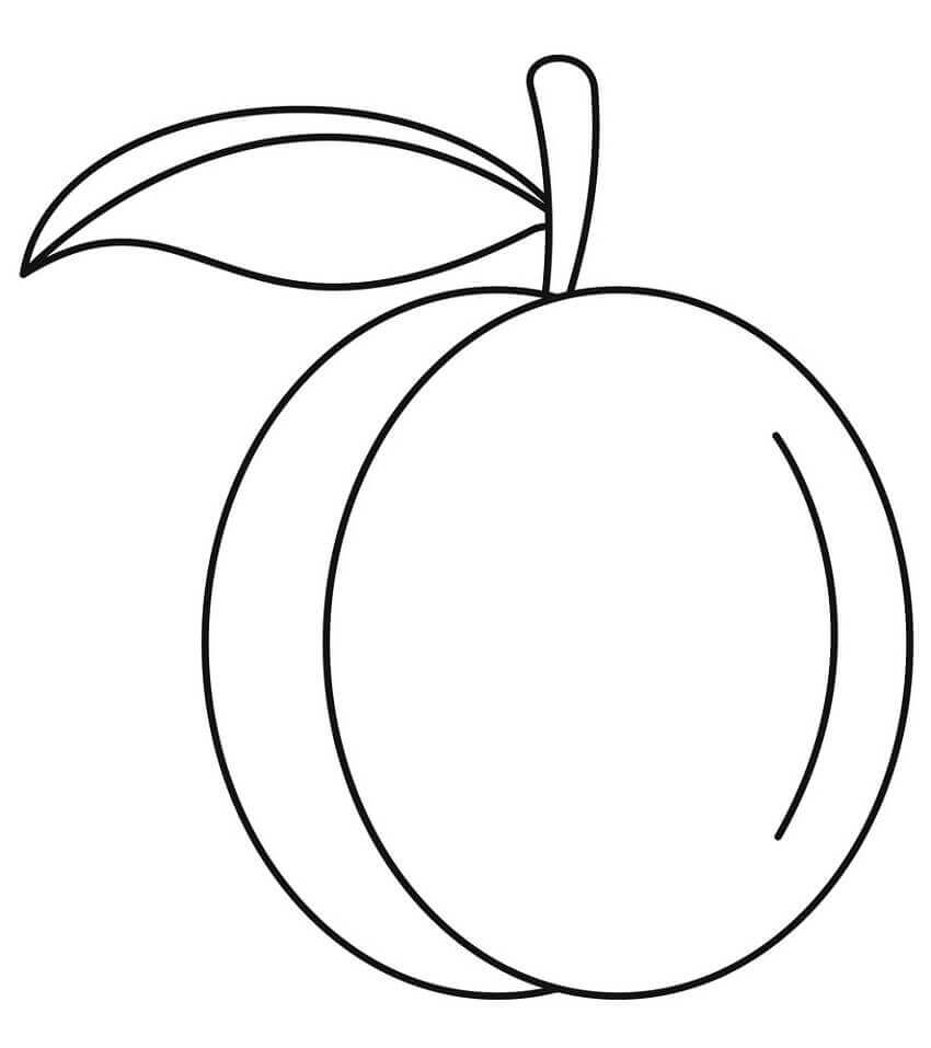 dibujo fruta de melocoton simple para colorear