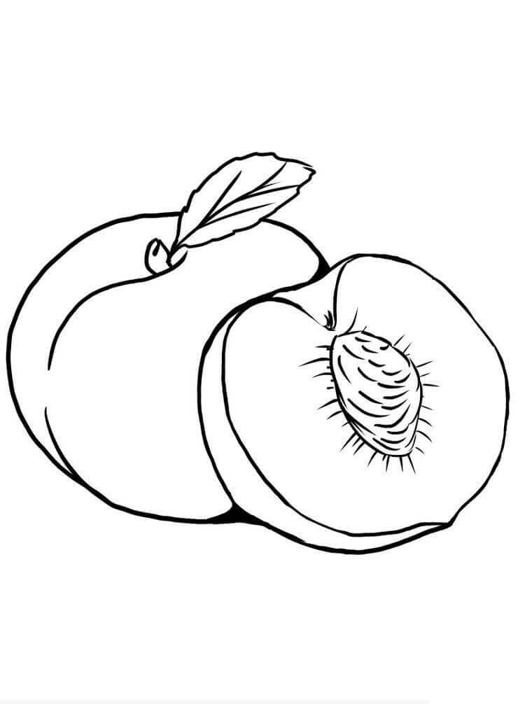 dibujo melocoton y medio para colorear