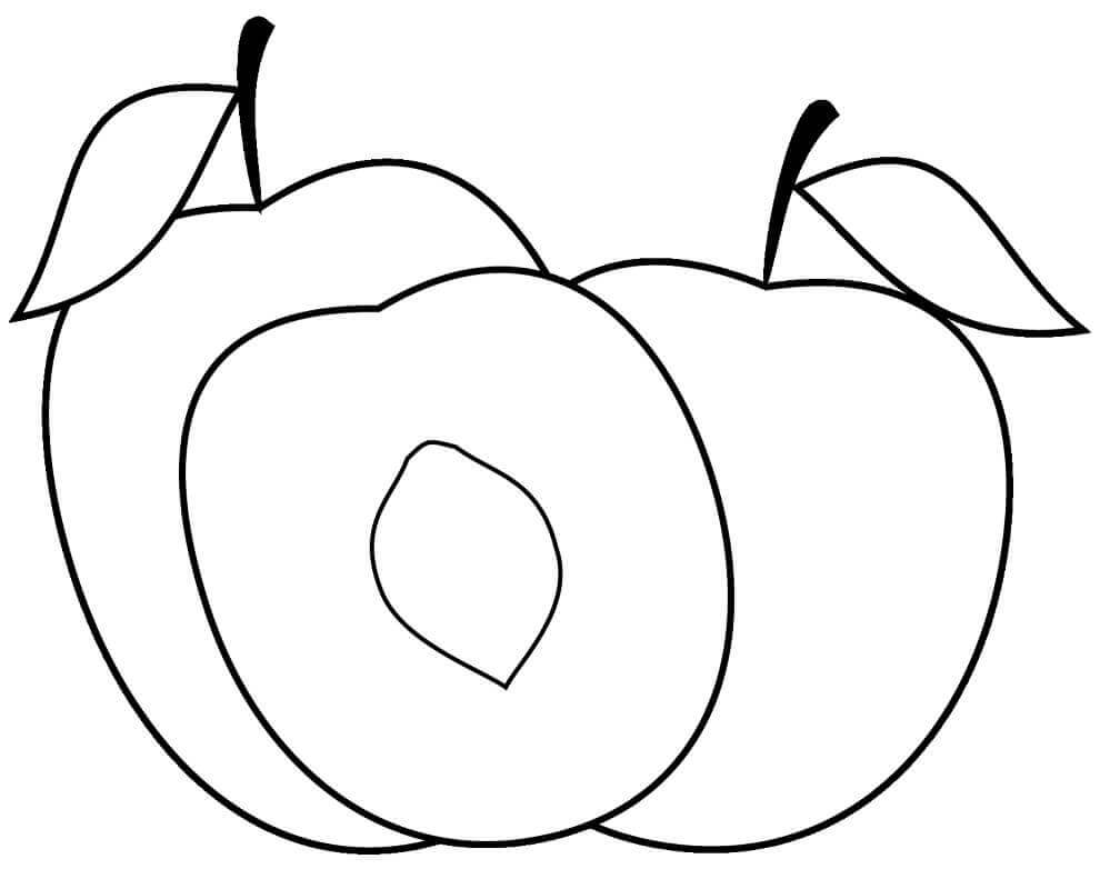 dibujo melocotones para colorear