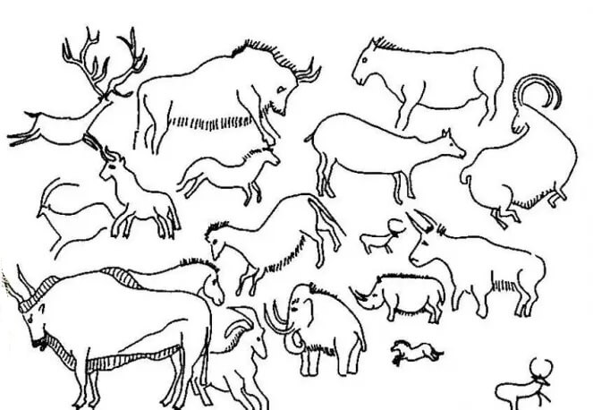 Dibujo de Animal de La Edad de Piedra para Colorear y Imprimir