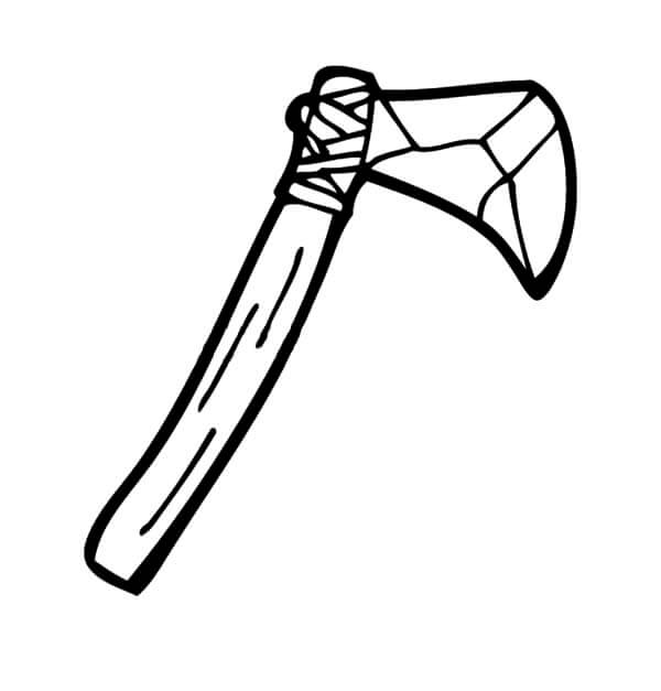 Dibujo de Hacha de La Edad de Piedra para Colorear y Imprimir