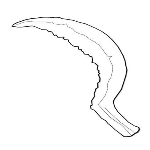 Dibujo de Hoz de Hueso para Colorear y Imprimir